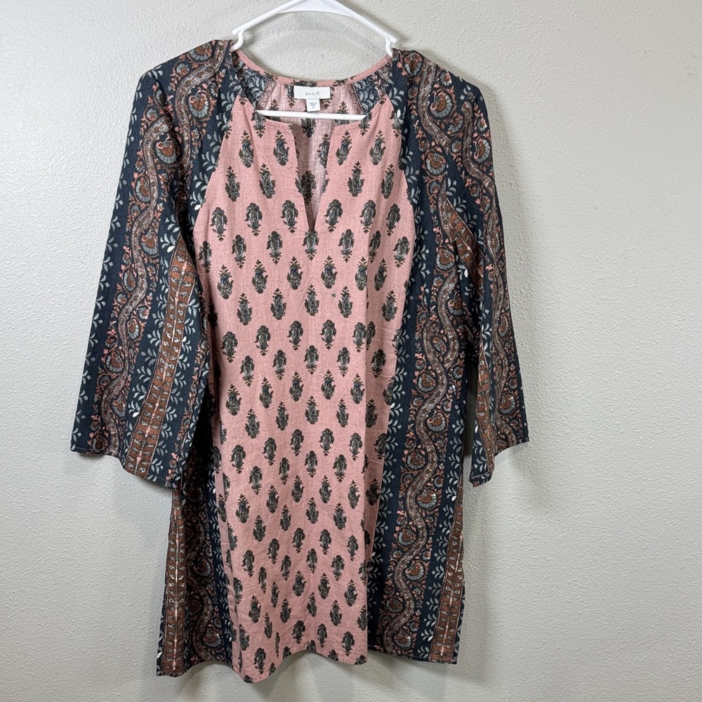 J. Jill‎ Pure Jill Folkloric Stamped Paisley Tunic Top